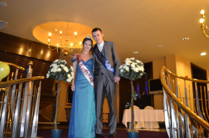 Aaron Kelly and Mikaela Gallagher, this years PromKing and Queen pose for a photo during their prom. 