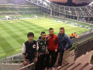 Marty, Mark, Shane and PJ get ready to watch the Ireland V Kazakhstan game